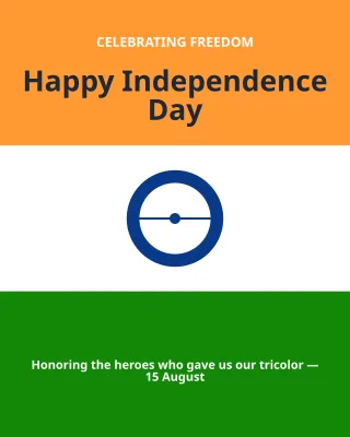 Independence Day — editable white holiday template, instagram portrait