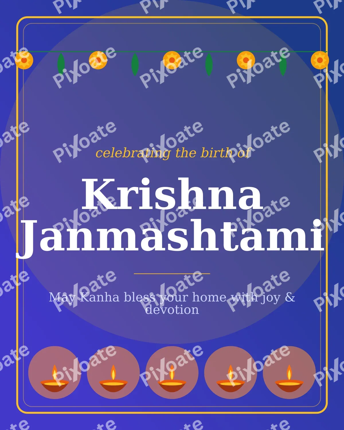 Janmashtami Janmashtami — editable blue holiday template, instagram portrait