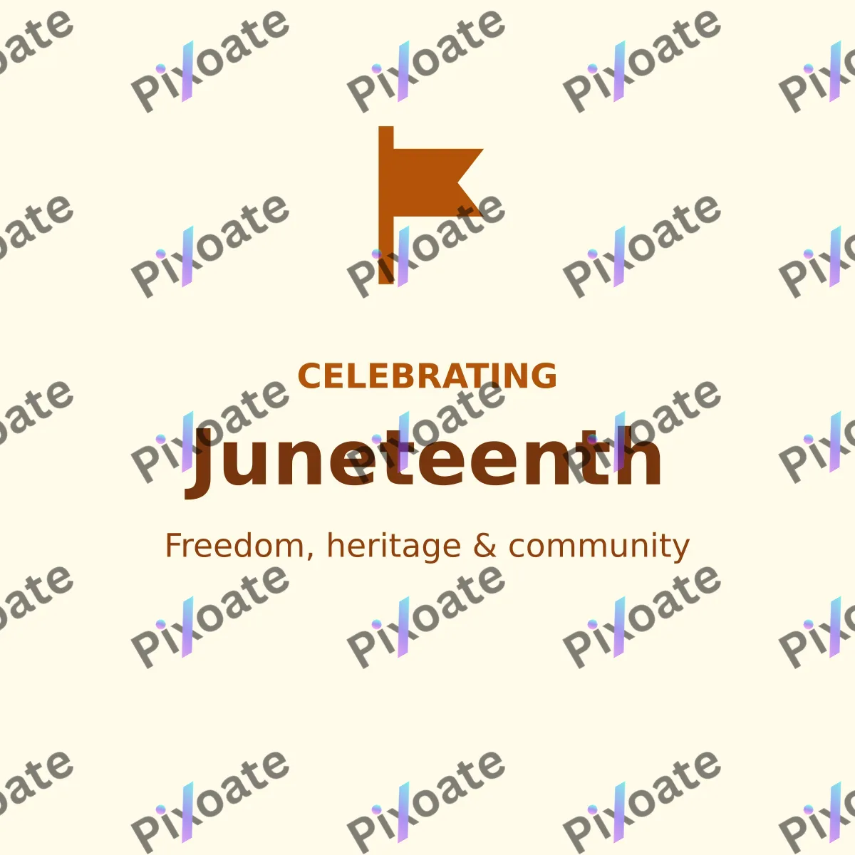 Juneteenth Juneteenth — editable white holiday template, instagram post
