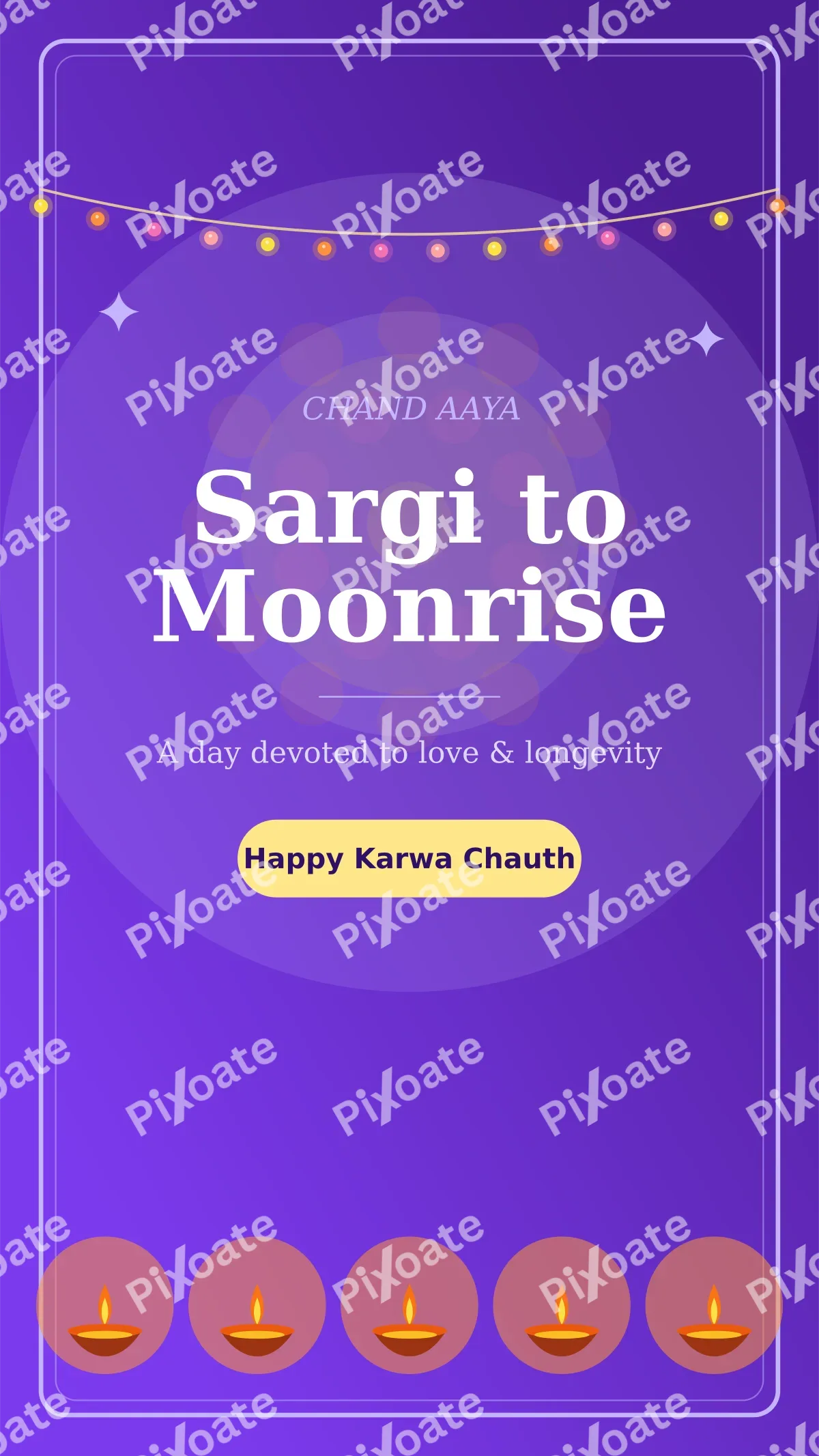 Karwa Chauth Story Karwa Chauth Story — editable purple holiday template, story / reel