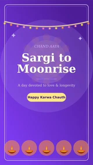 Karwa Chauth Story — editable purple holiday template, story / reel