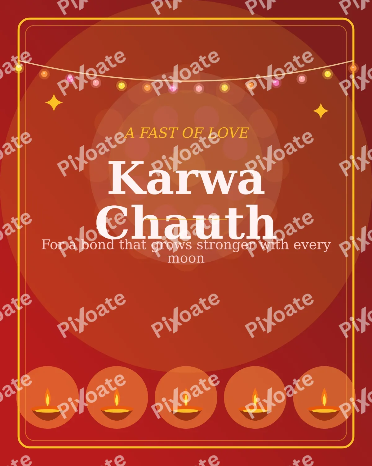 Karwa Chauth Karwa Chauth — editable red holiday template, instagram portrait