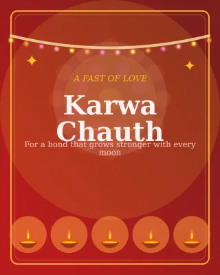 Karwa Chauth — editable red holiday template, instagram portrait