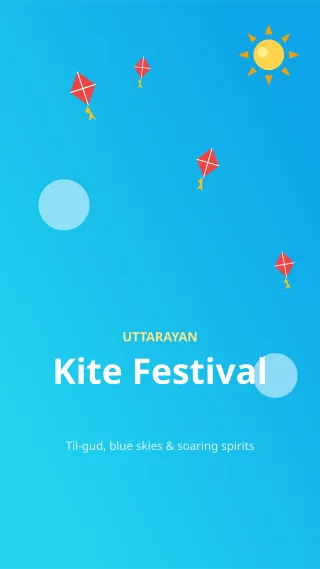 Kite Festival Story — editable blue holiday template, story / reel