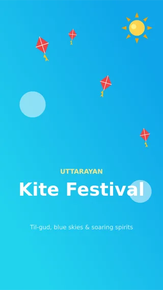Kite Festival Story — editable blue holiday template, story / reel