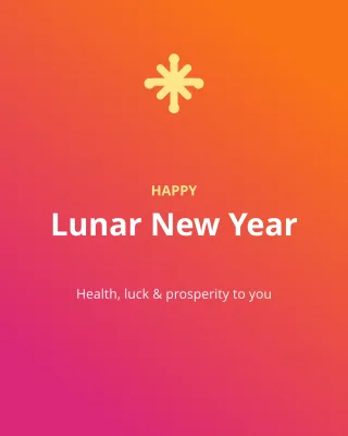 Lunar New Year — editable pink holiday template, instagram portrait