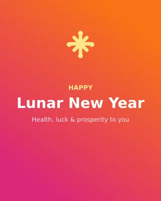 Lunar New Year — editable pink holiday template, instagram portrait