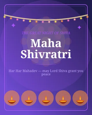 Maha Shivratri — editable blue holiday template, instagram portrait