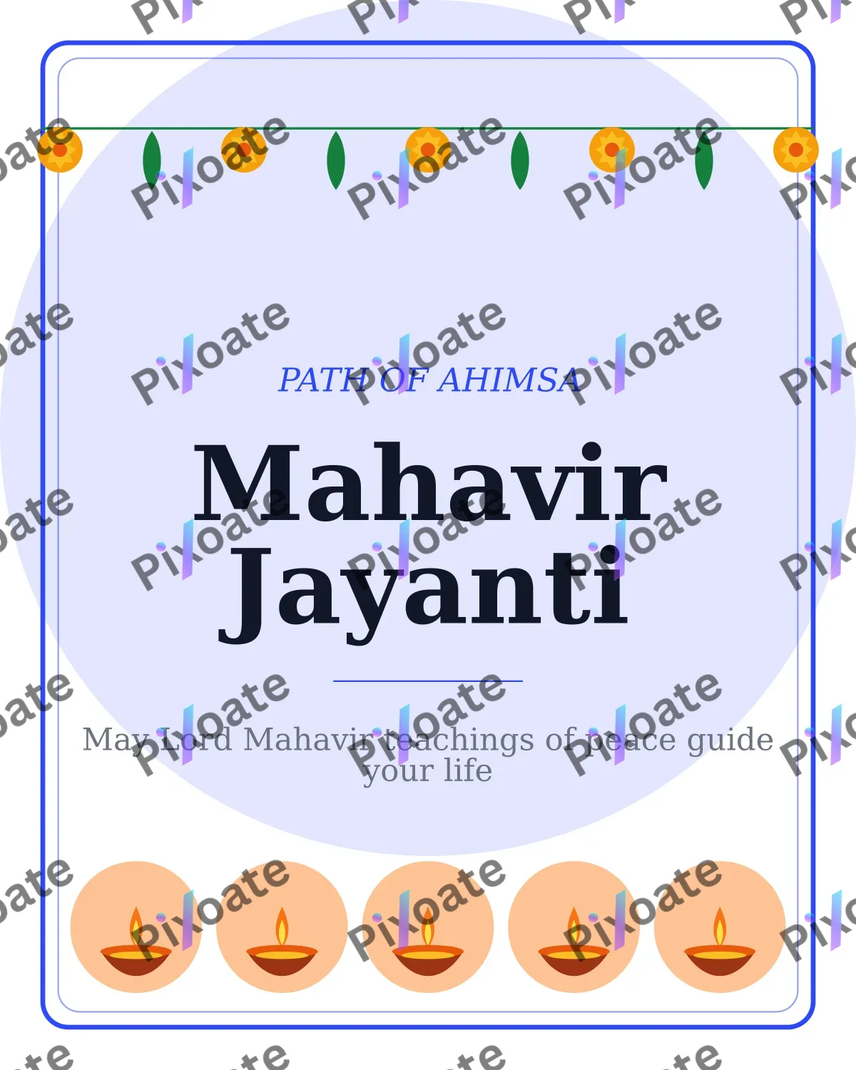 Mahavir Jayanti Mahavir Jayanti — editable white holiday template, instagram portrait