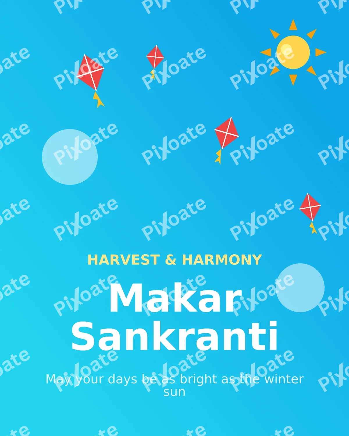 Makar Sankranti Makar Sankranti — editable blue holiday template, instagram portrait