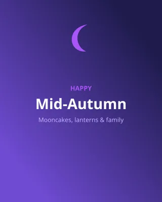 Mid-Autumn Festival — editable blue holiday template, instagram portrait