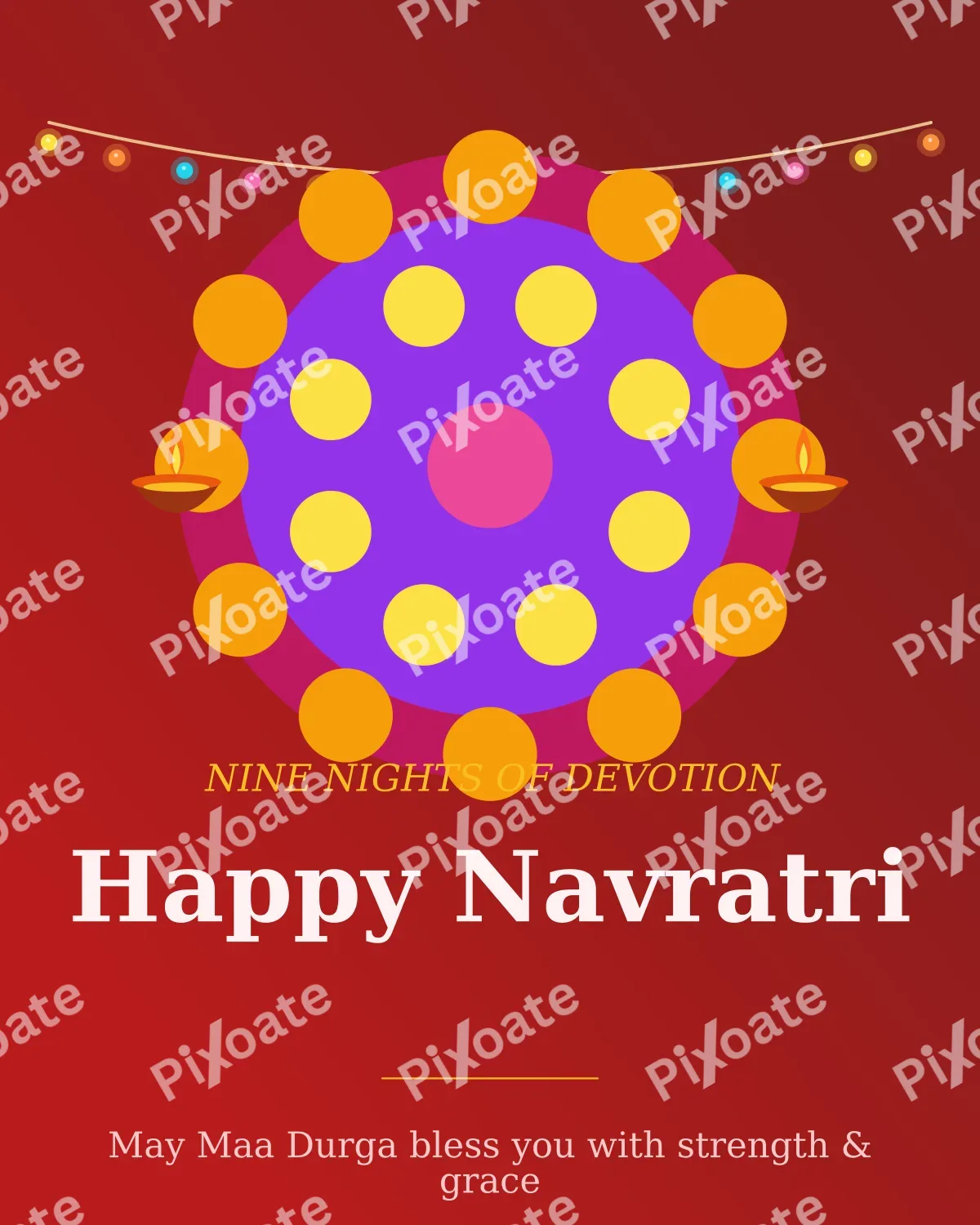 Navratri Nights Navratri Nights — editable red holiday template, instagram portrait