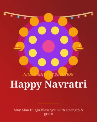 Navratri Nights — editable red holiday template, instagram portrait