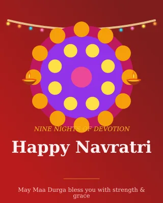 Navratri Nights — editable red holiday template, instagram portrait