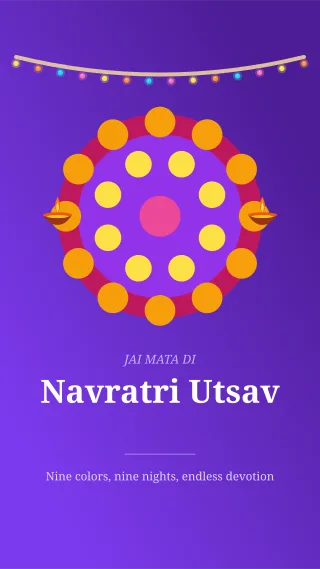 Navratri Story — editable purple holiday template, story / reel