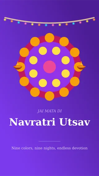 Navratri Story — editable purple holiday template, story / reel