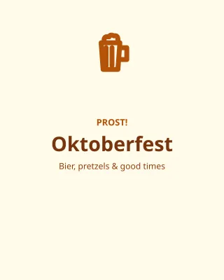 Oktoberfest — editable white holiday template, instagram portrait