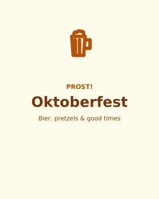 Oktoberfest — editable white holiday template, instagram portrait