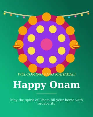 Onam Festival — editable green holiday template, instagram portrait