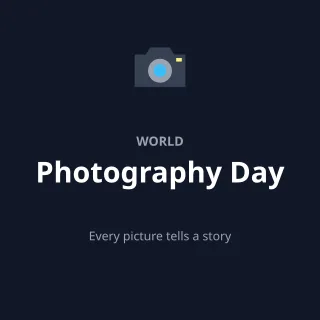 Photography Day — editable blue holiday template, instagram post