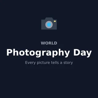 Photography Day — editable blue holiday template, instagram post