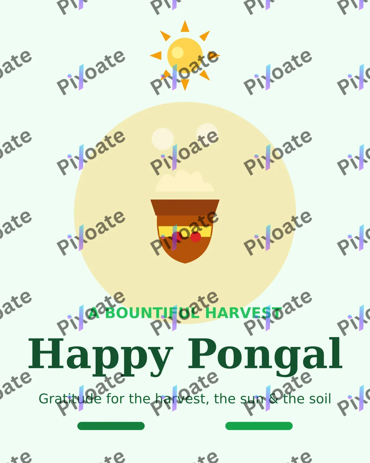Pongal Harvest Pongal Harvest — editable white holiday template, instagram portrait
