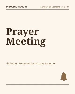 Prayer Meet — editable white holiday template, instagram portrait