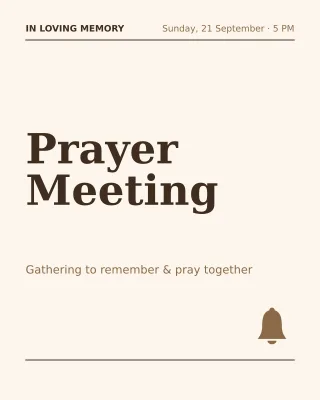 Prayer Meet — editable white holiday template, instagram portrait