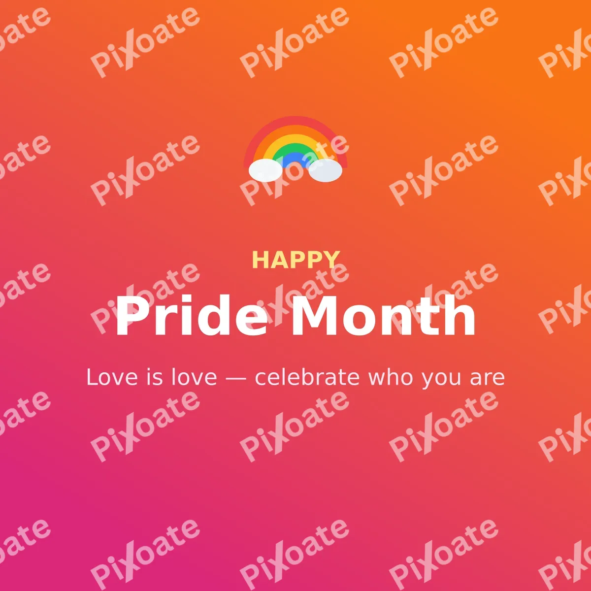 Pride Month Pride Month — editable pink holiday template, instagram post