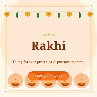 Rakhi Wishes — editable white holiday template, instagram post