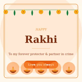 Rakhi Wishes — editable white holiday template, instagram post