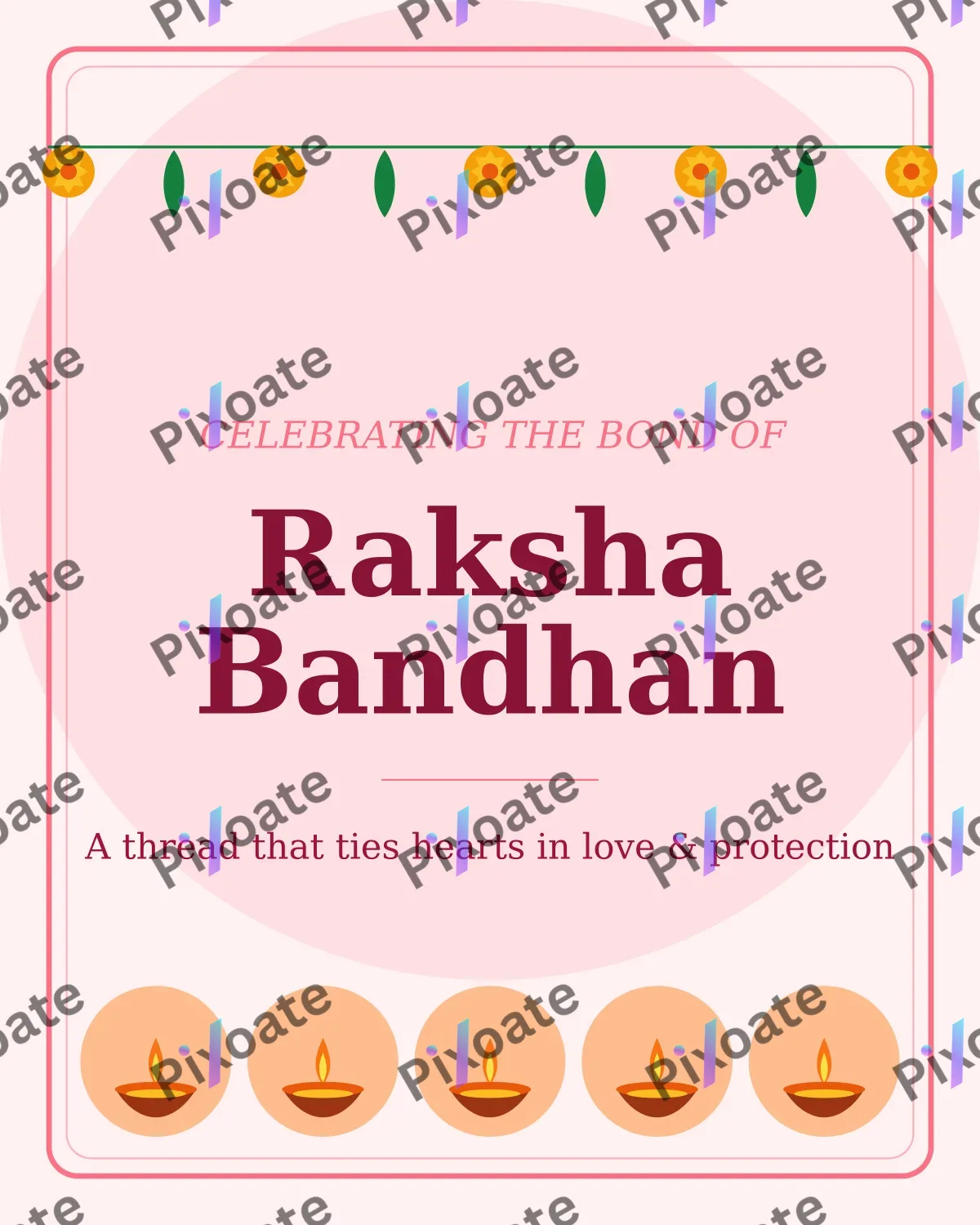 Raksha Bandhan Raksha Bandhan — editable white holiday template, instagram portrait