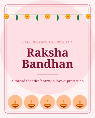 Raksha Bandhan — editable white holiday template, instagram portrait
