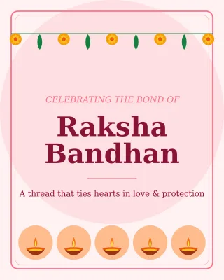 Raksha Bandhan — editable white holiday template, instagram portrait