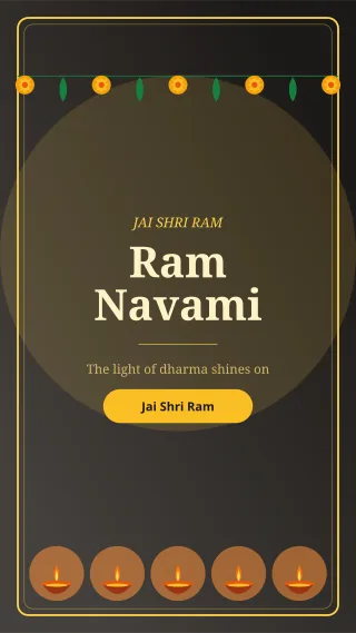Ram Navami Story — editable black holiday template, story / reel