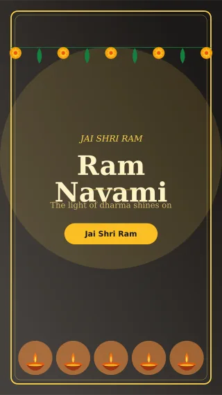 Ram Navami Story — editable black holiday template, story / reel