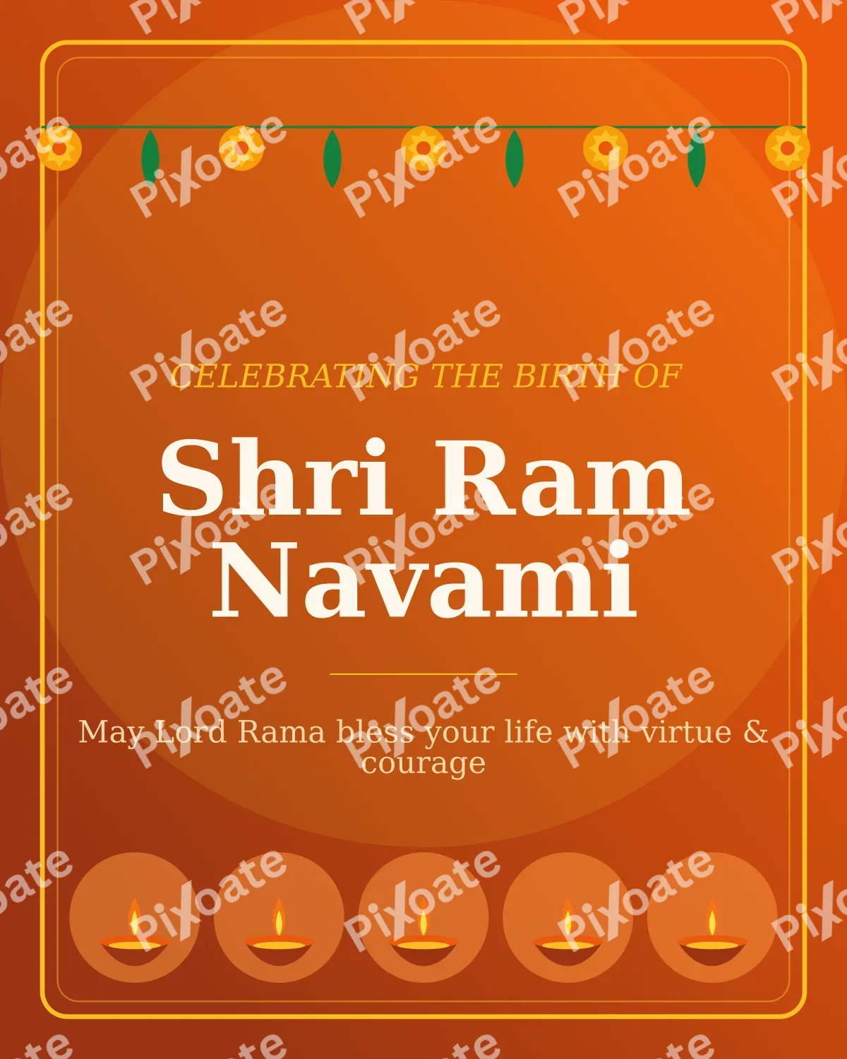 Ram Navami Ram Navami — editable brown holiday template, instagram portrait