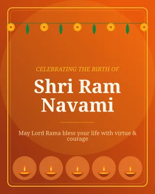 Ram Navami — editable brown holiday template, instagram portrait