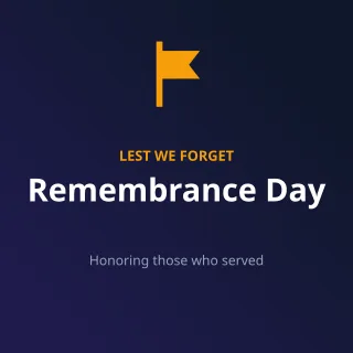 Remembrance Day — editable blue holiday template, instagram post