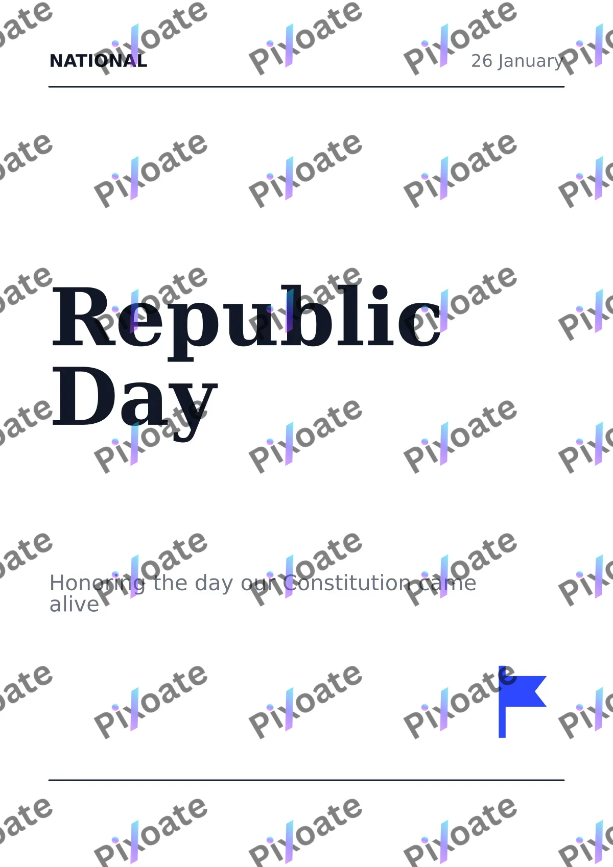 Republic Day Editorial — editable white holiday template, a4 print