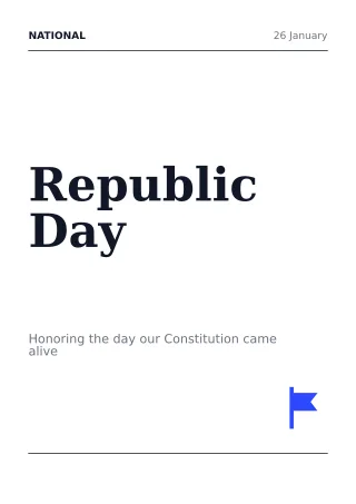 Republic Day Editorial Republic Day Editorial — editable white holiday template, a4 print