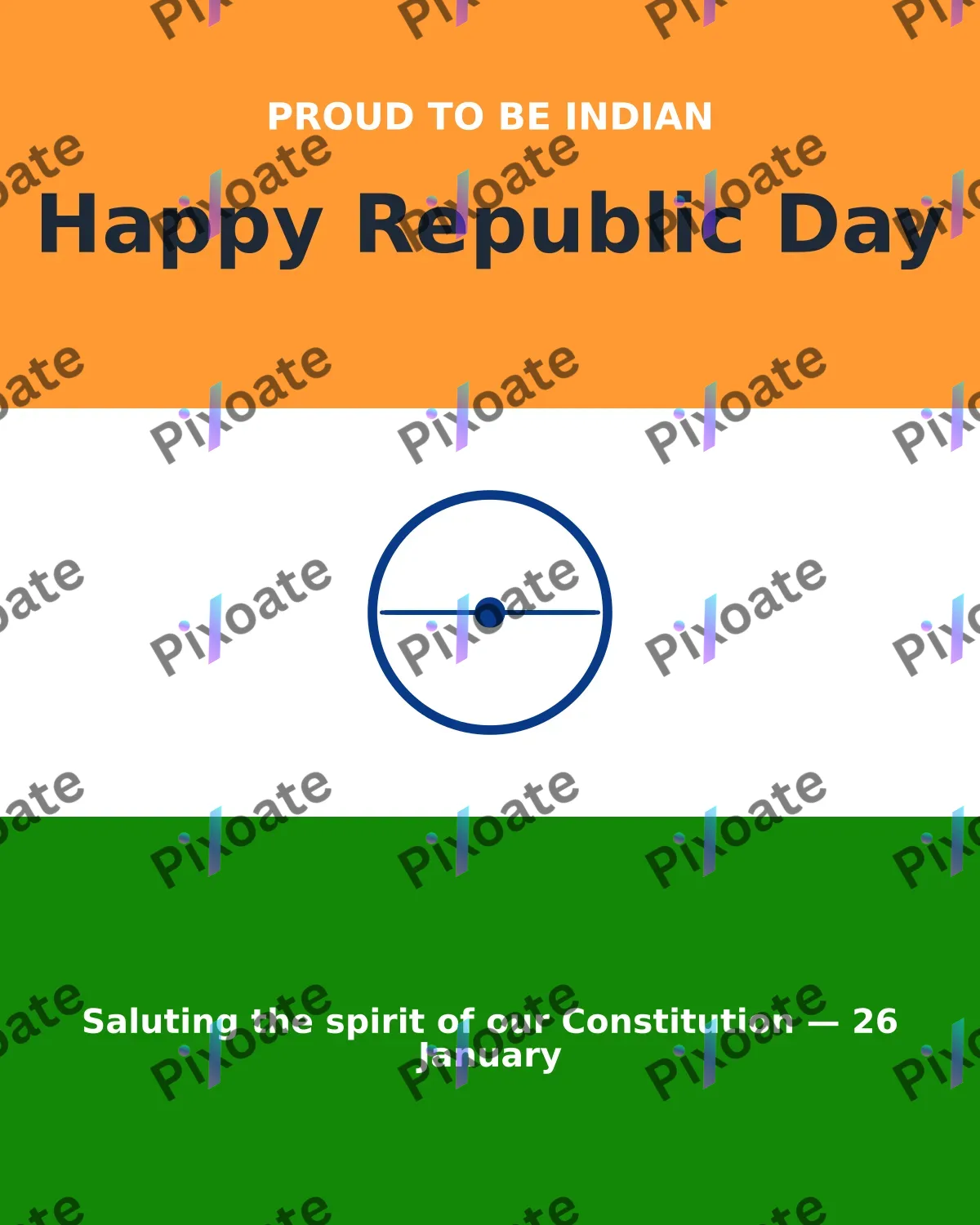 Republic Day — editable white holiday template, instagram portrait