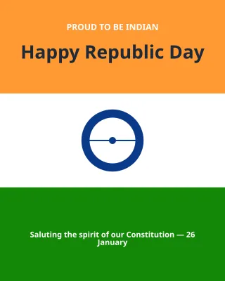 Republic Day — editable white holiday template, instagram portrait