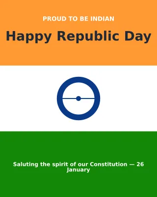 Republic Day — editable white holiday template, instagram portrait