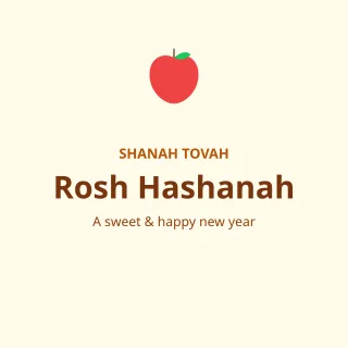 Rosh Hashanah — editable white holiday template, instagram post