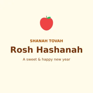 Rosh Hashanah — editable white holiday template, instagram post