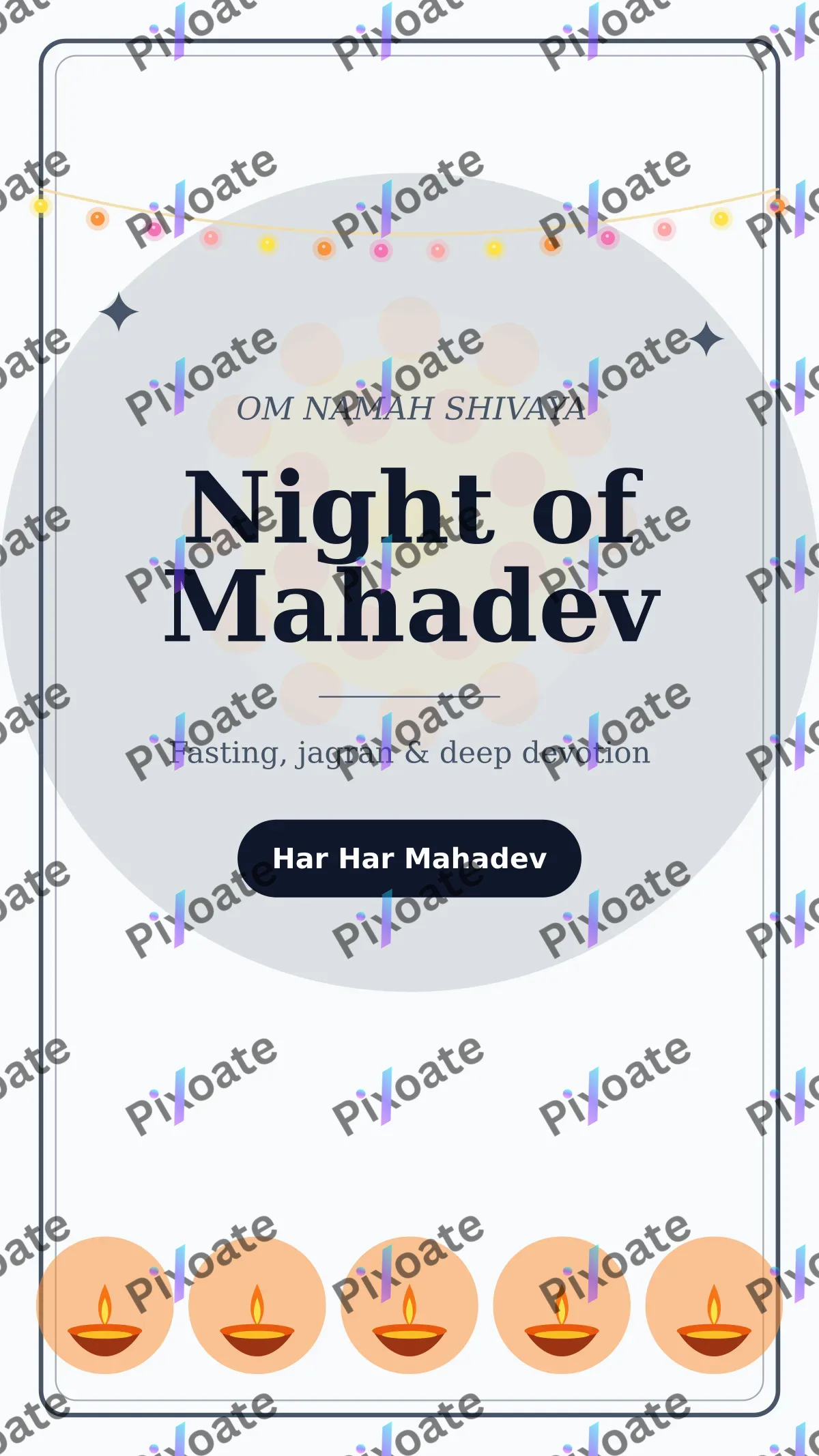 Shivratri Story Shivratri Story — editable white holiday template, story / reel