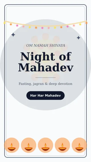 Shivratri Story — editable white holiday template, story / reel
