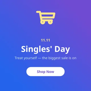 Singles' Day — editable purple holiday template, instagram post