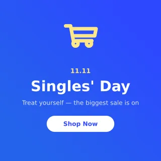 Singles' Day — editable blue holiday template, instagram post